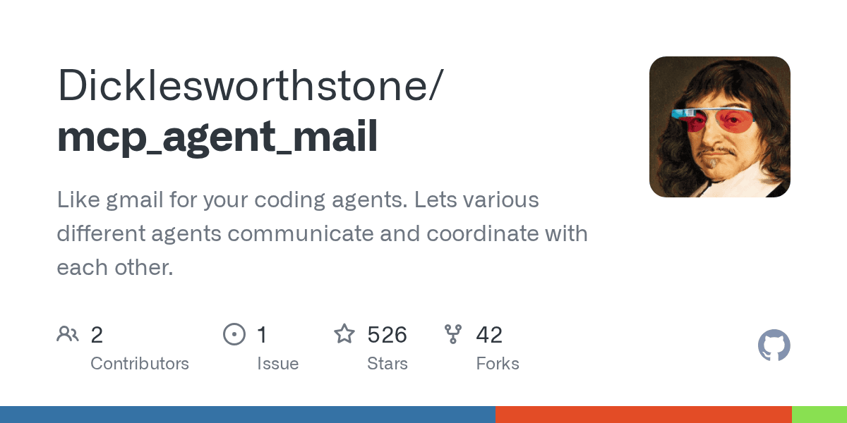 GitHub - mcp_agent_mail - Gmail your coding agents. Lets various different agents communicate and coordinate with each other.