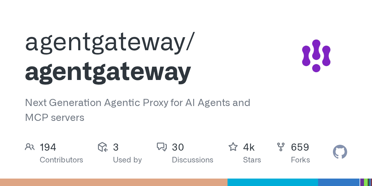 Preview of GitHub - agentgateway/agentgateway: Next Generation Agentic Proxy for AI Agents and MCP servers