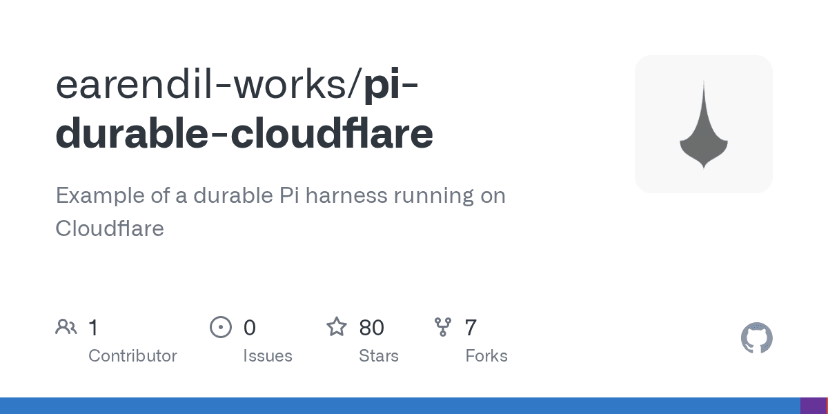 GitHub - earendil-works/pi-durable-cloudflare: Example of a durable Pi harness running on Cloudflare