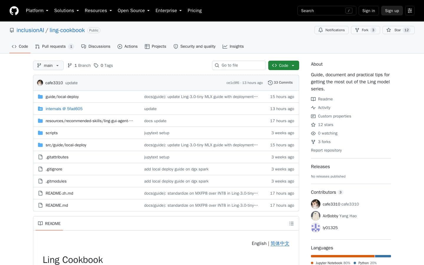 Preview of inclusionAI/ling-cookbook: Guide, document and practical tips for getting the most out of the Ling model series.
