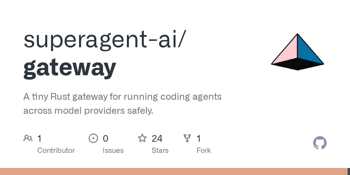 Preview of GitHub - superagent-ai/gateway: A tiny Rust gateway for running coding agents across model providers safely.