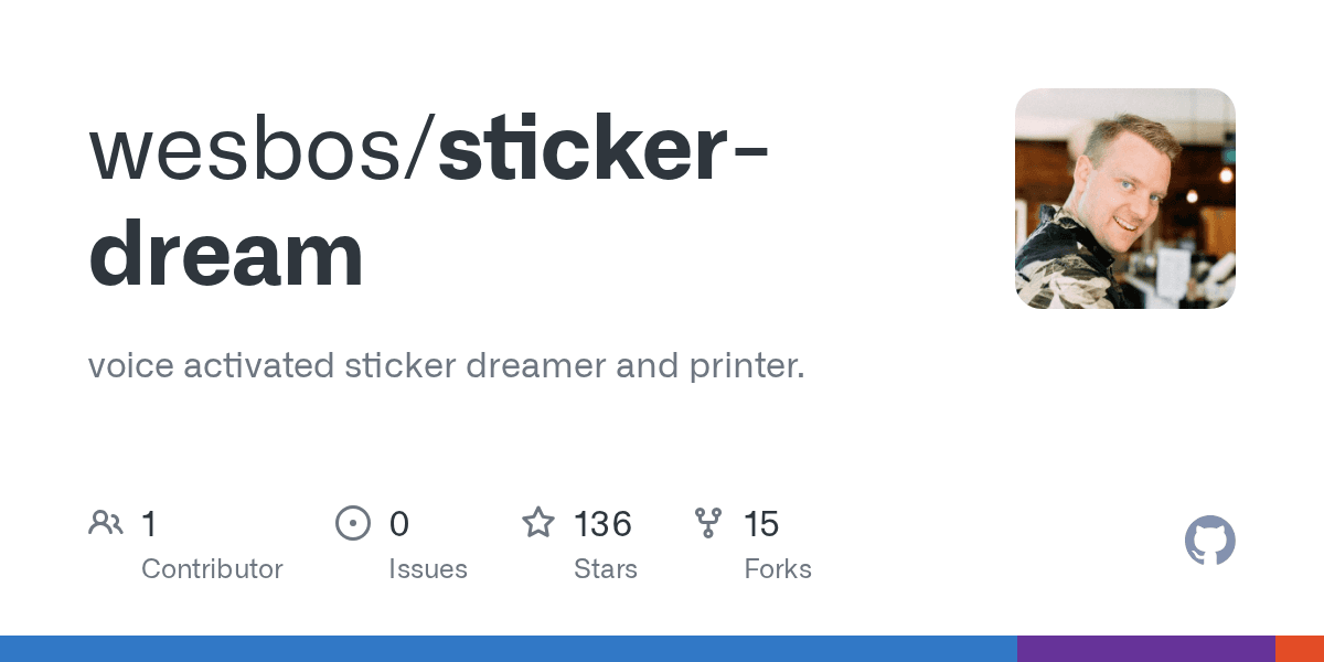 GitHub - wesbos/sticker-dream: voice activated sticker dreamer and printer
