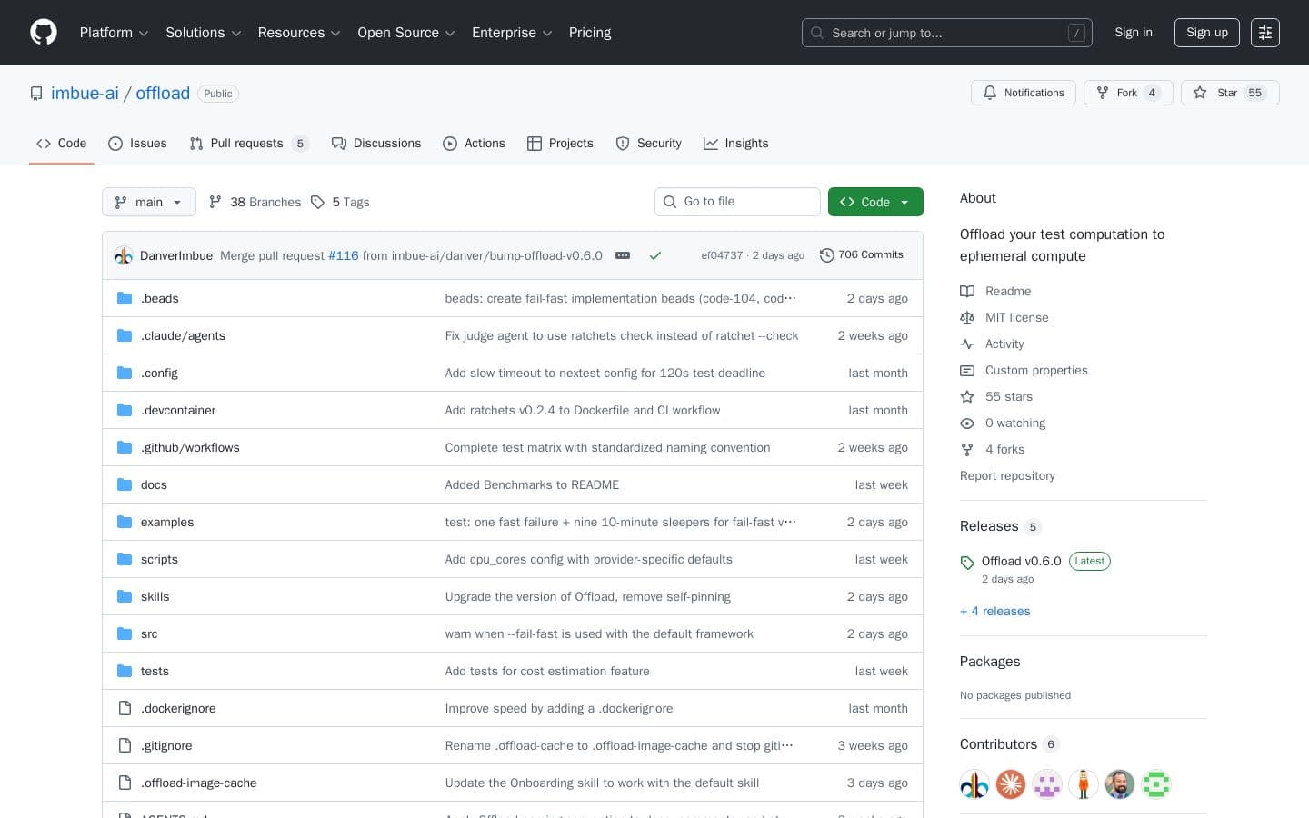 GitHub - imbue-ai/offload: Offload your test computation to ephemeral compute