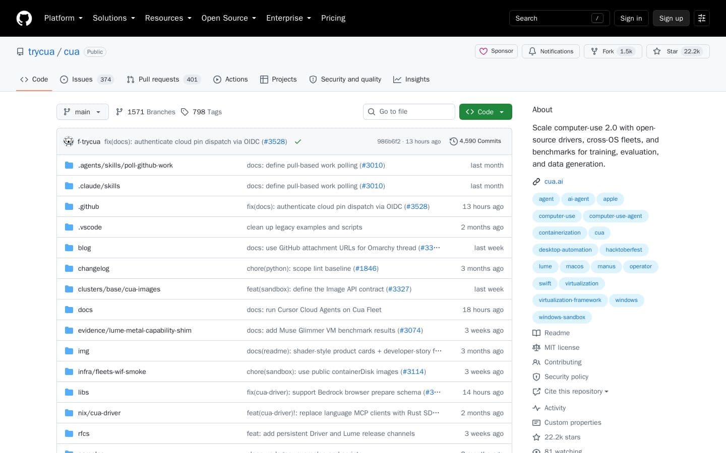 trycua/cua: Scale computer-use 2.0 with open-source drivers, cross-OS fleets, and benchmarks for training, evaluation, and data generation.