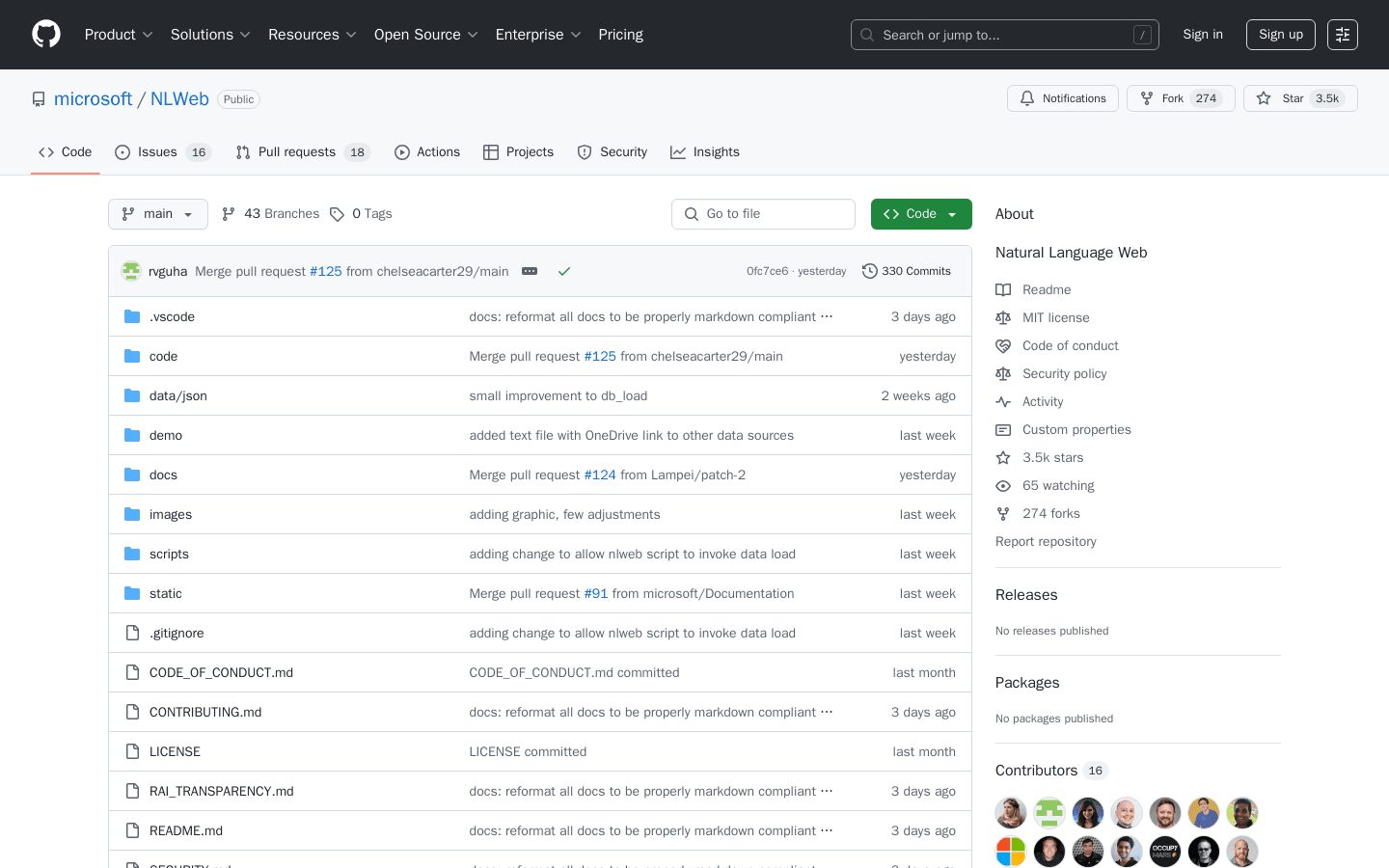 GitHub - microsoft/NLWeb: Natural Language Web