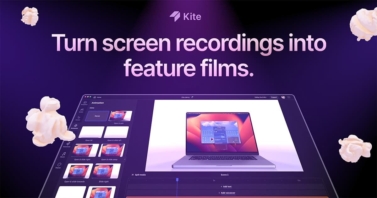 Kite – Screen recorder for stunning demo videos