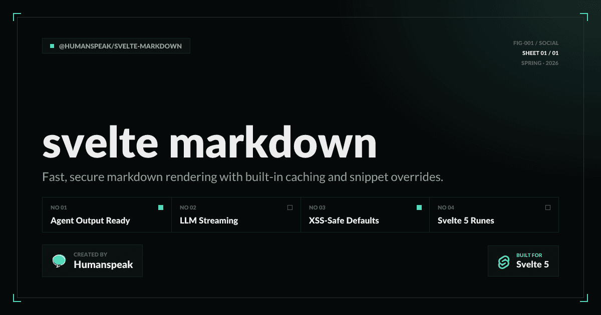 Preview of svelte-markdown · streaming markdown + HTML renderer for Svelte 5