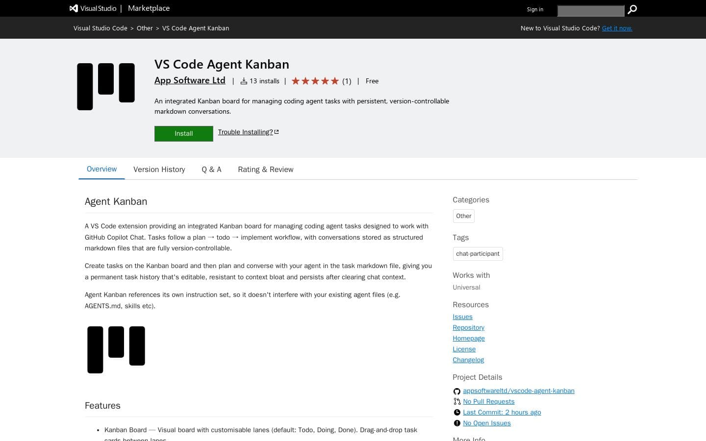 VS Code Agent Kanban - Visual Studio Marketplace