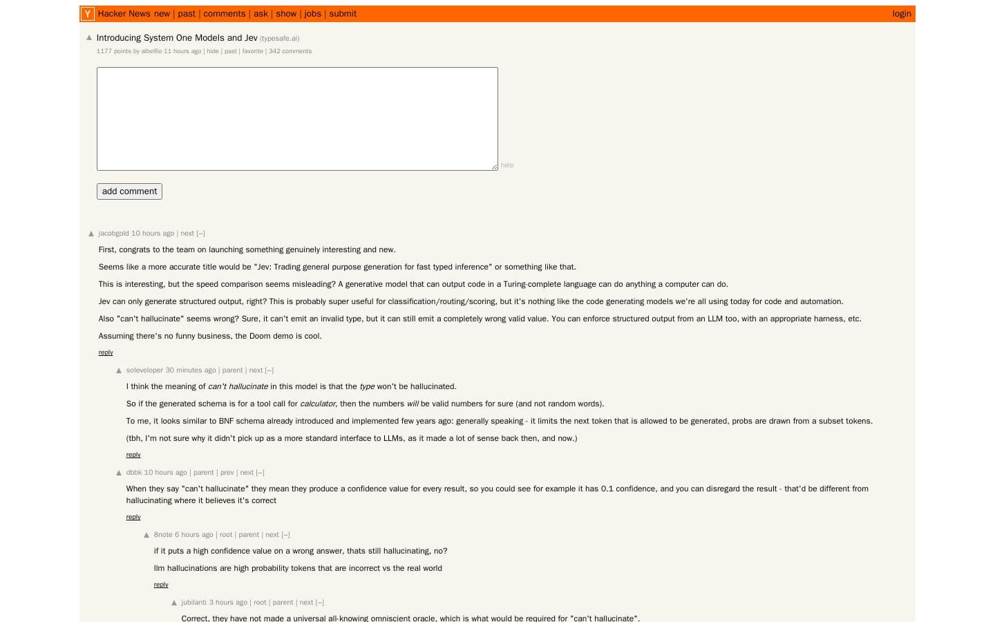 Introducing System One Models and Jev | Hacker News