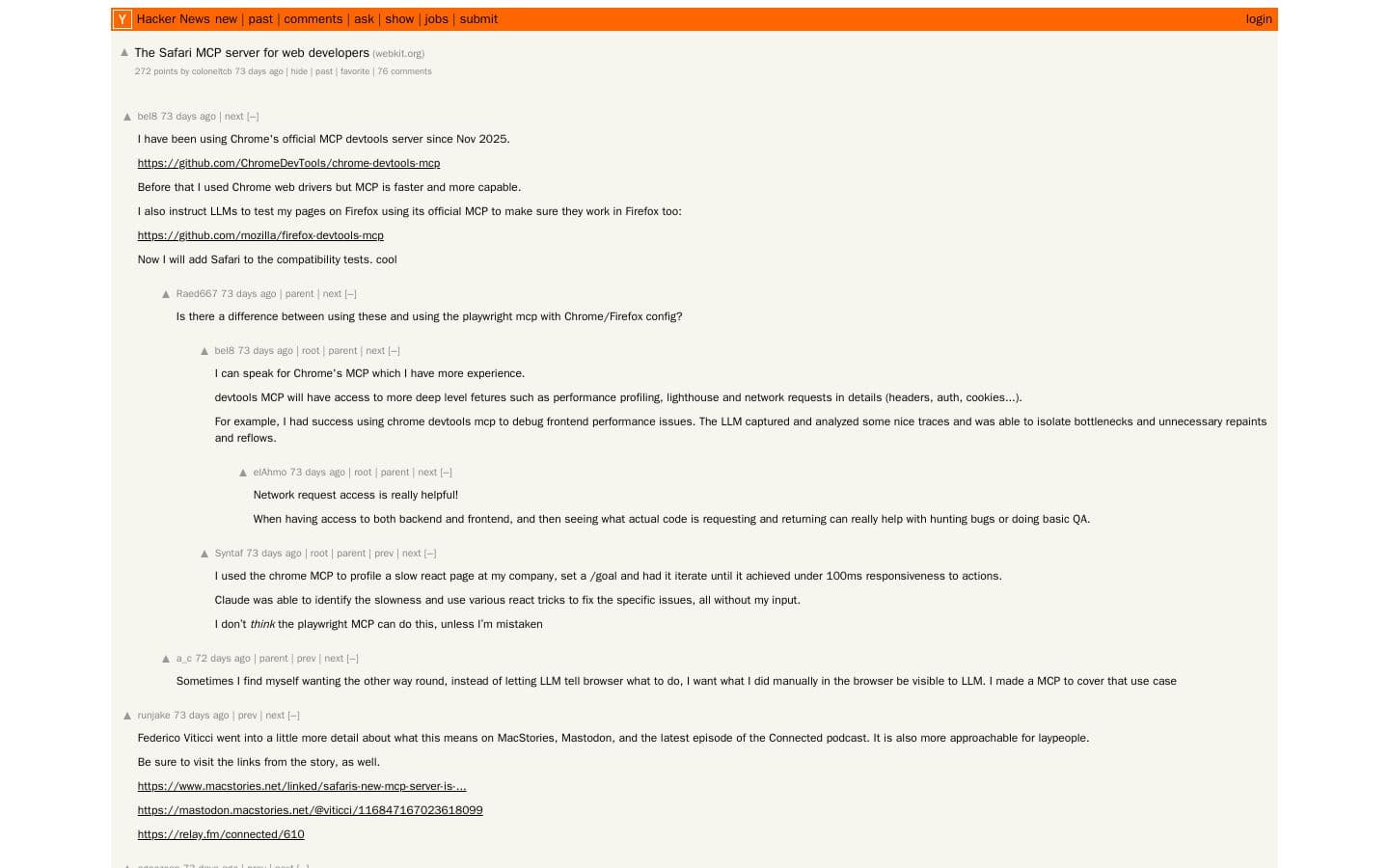 Preview of The Safari MCP server for web developers | Hacker News