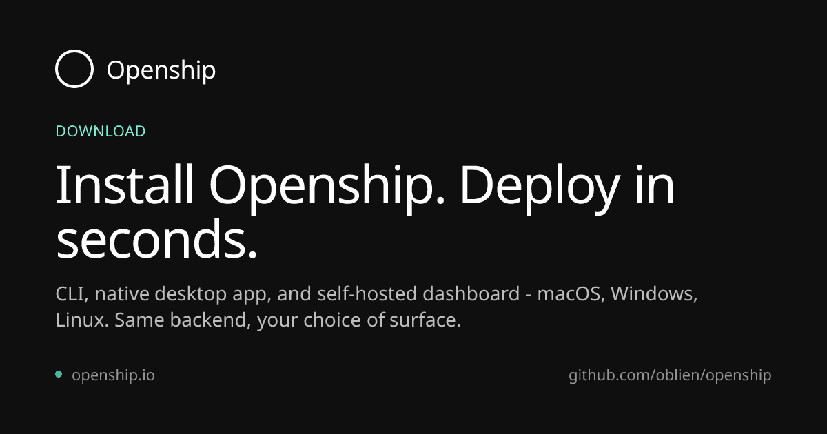 Preview of Download - Openship