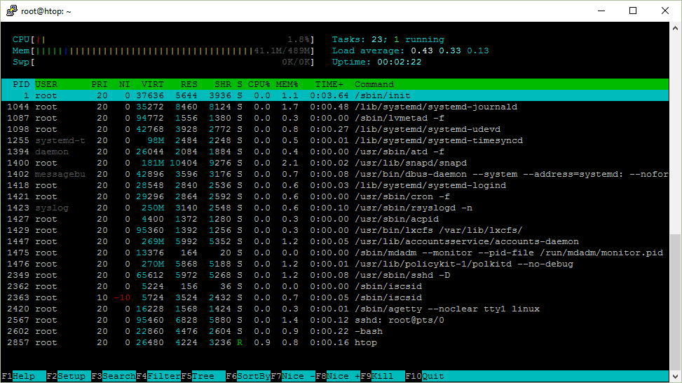 Preview of htop explained