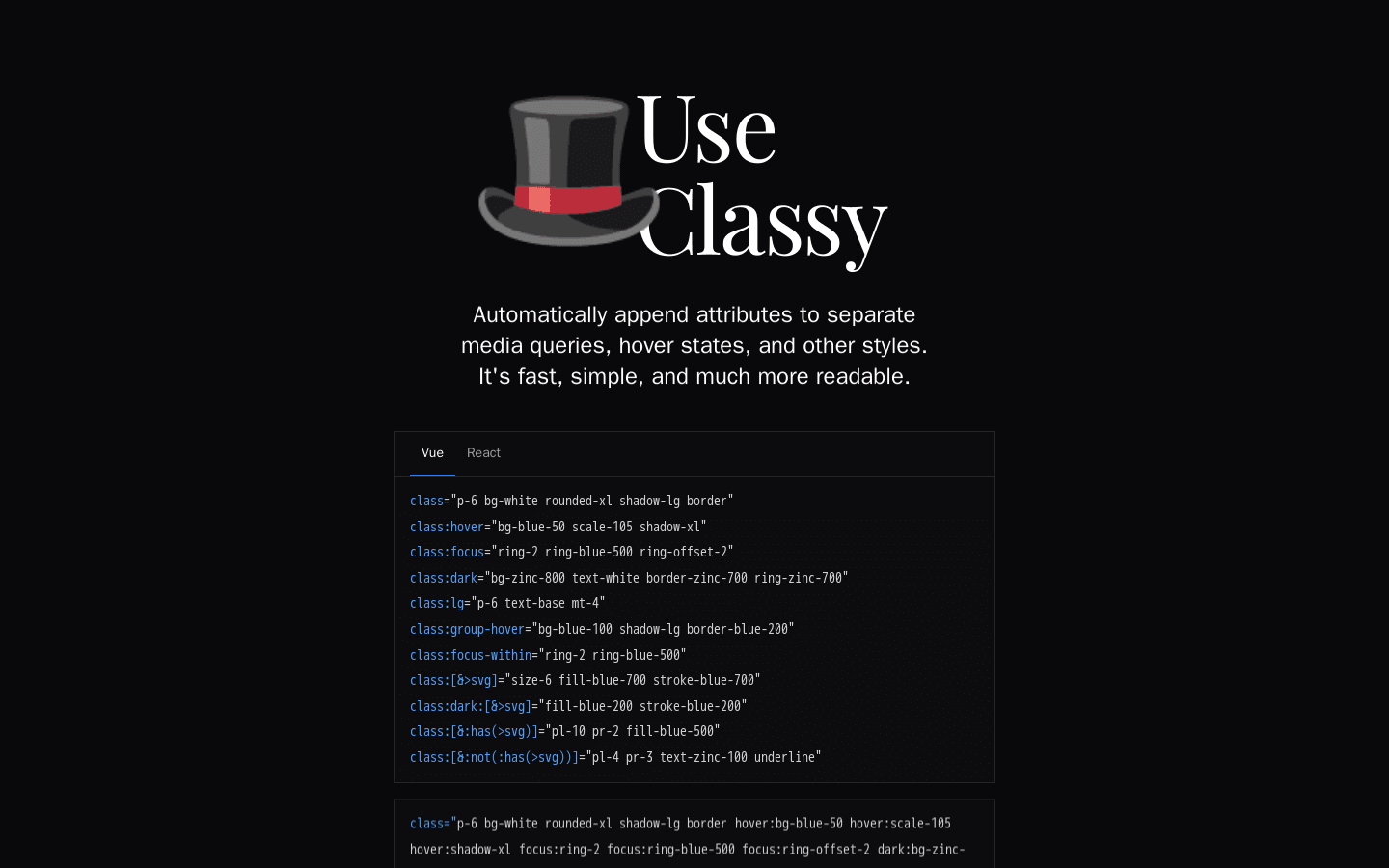 Preview of UseClassy