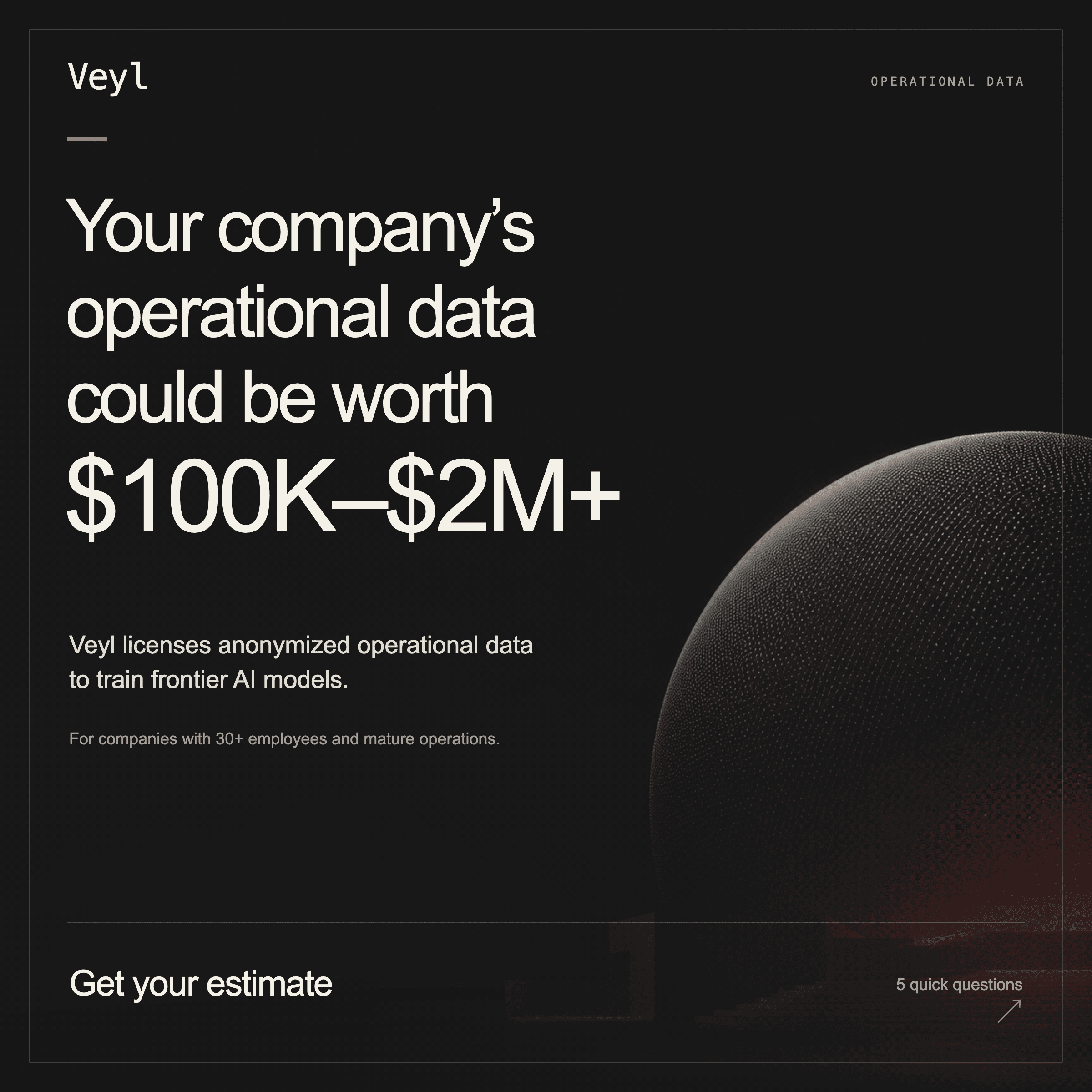 Preview of See what your operational data could be worth | Veyl