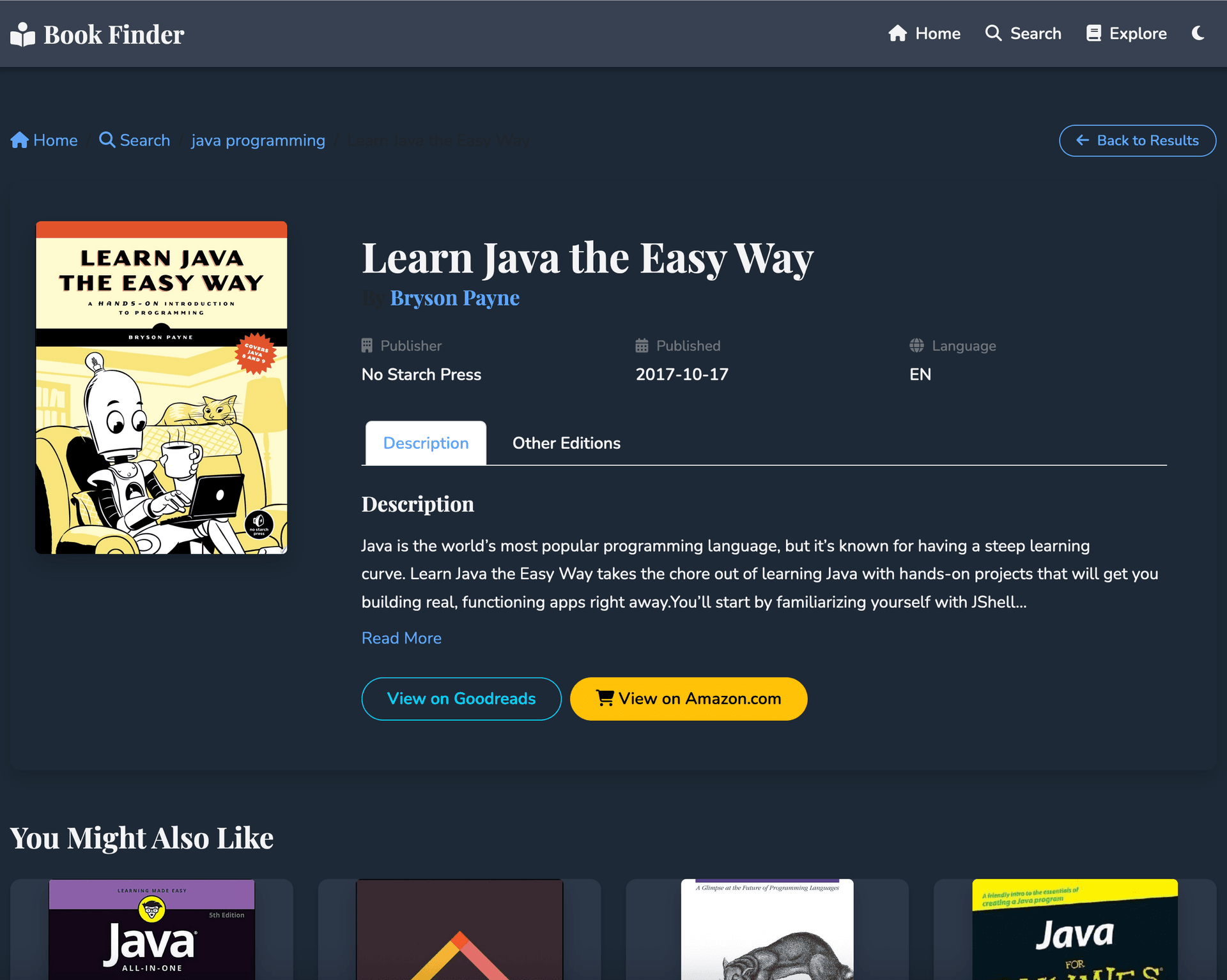Book Finder (findmybook.net) screenshot