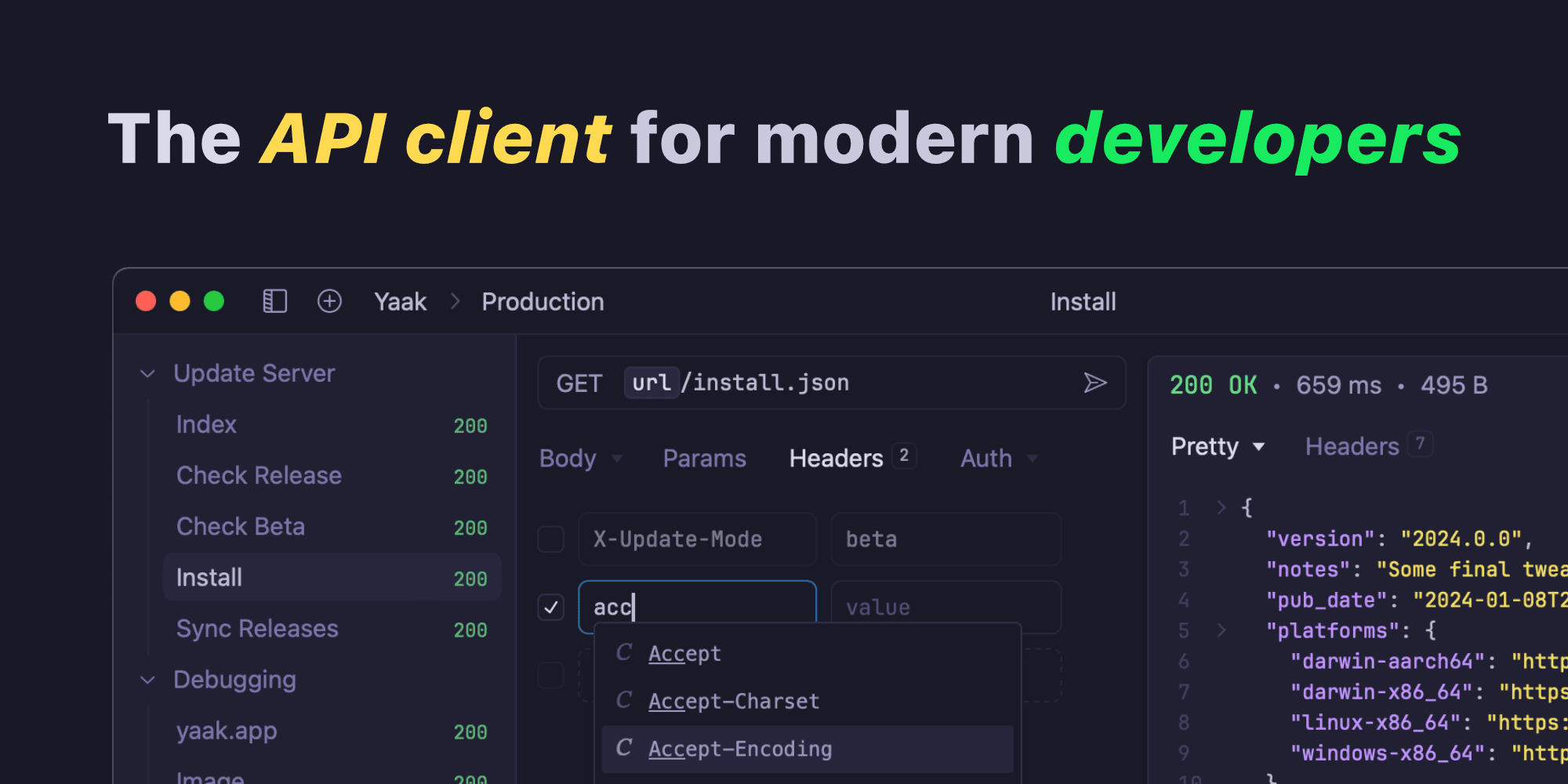 Preview of Yaak – The API client for modern developers