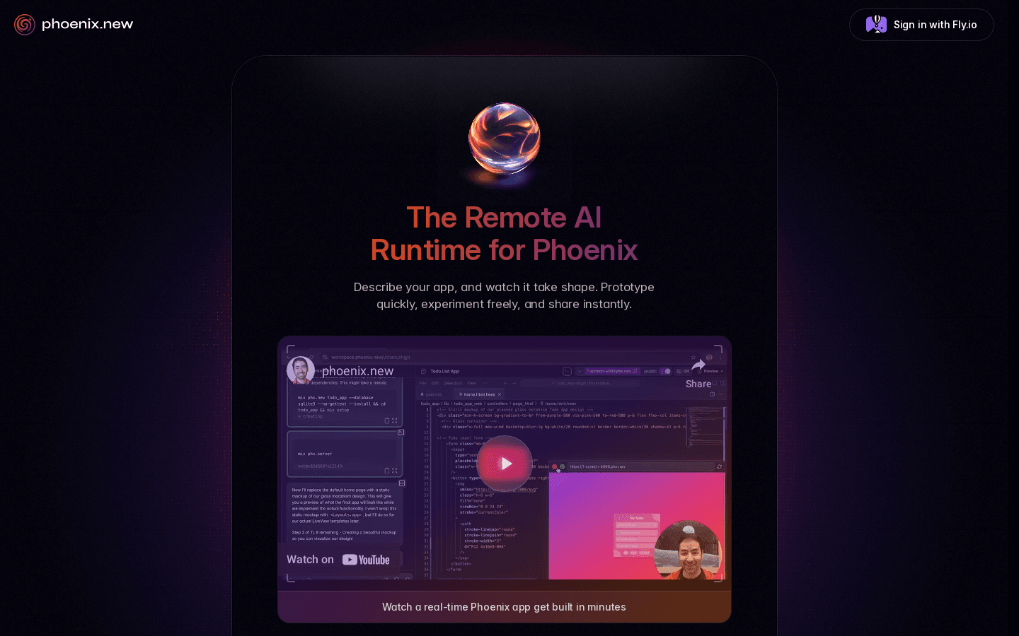 Preview of Home · Phoenix.new