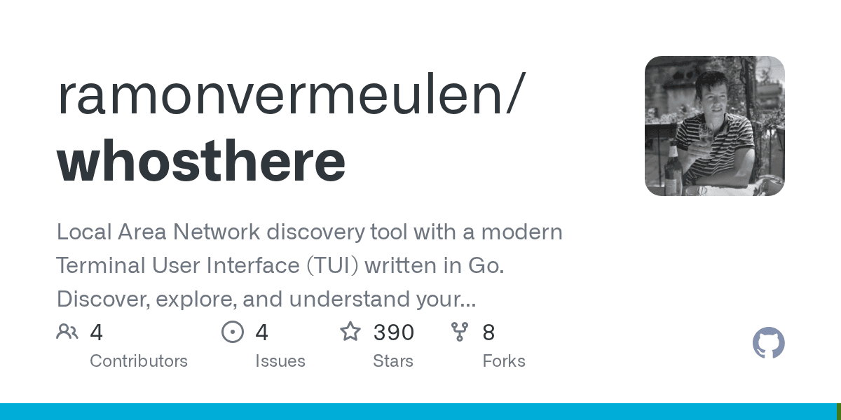 GitHub - ramonvermeulen/whosthere: Local Area Network discovery tool with a modern Terminal User Interface (TUI) written in Go. Discover, explore, and understand your LAN in an intuitive way. Knock Knock.. who’s there? 🚪