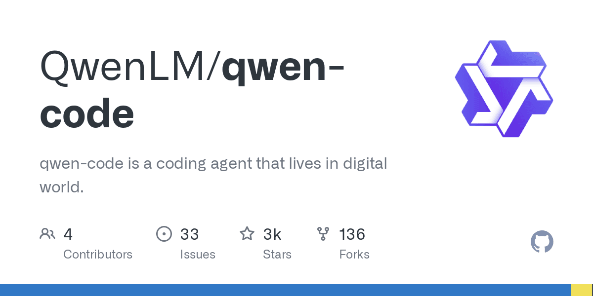 GitHub - QwenLM/qwen-code: qwen-code is a coding agent that lives in digital world.