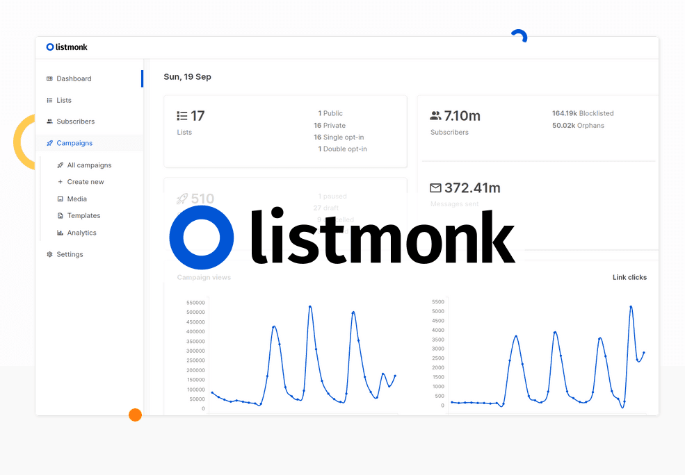 listmonk - Free and open source self-hosted newsletter, mailing list manager, and transactional mails
