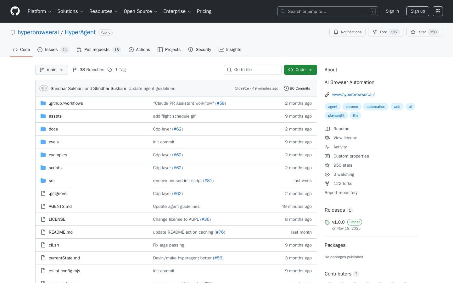 GitHub - hyperbrowserai/HyperAgent: AI Browser Automation