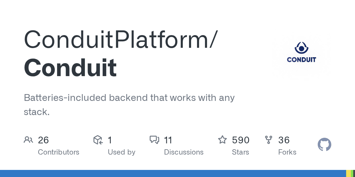 Preview of Conduit: A free comprehensive back-end open source all in one solution