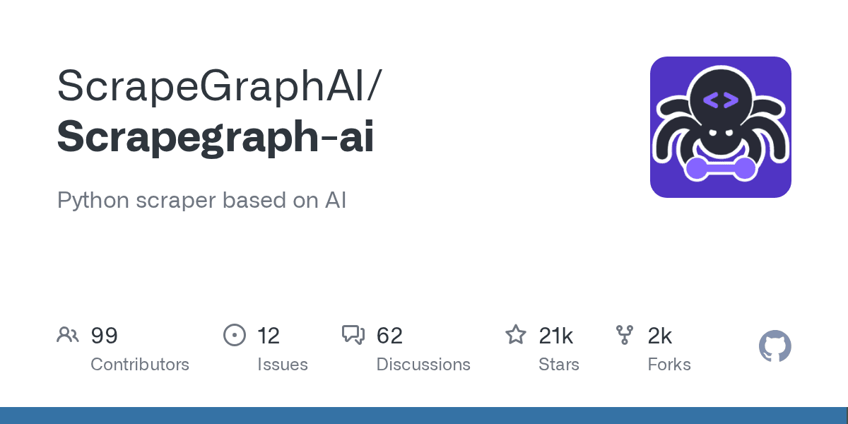 Preview of GitHub - ScrapeGraphAI/Scrapegraph-ai: Python scraper based on AI