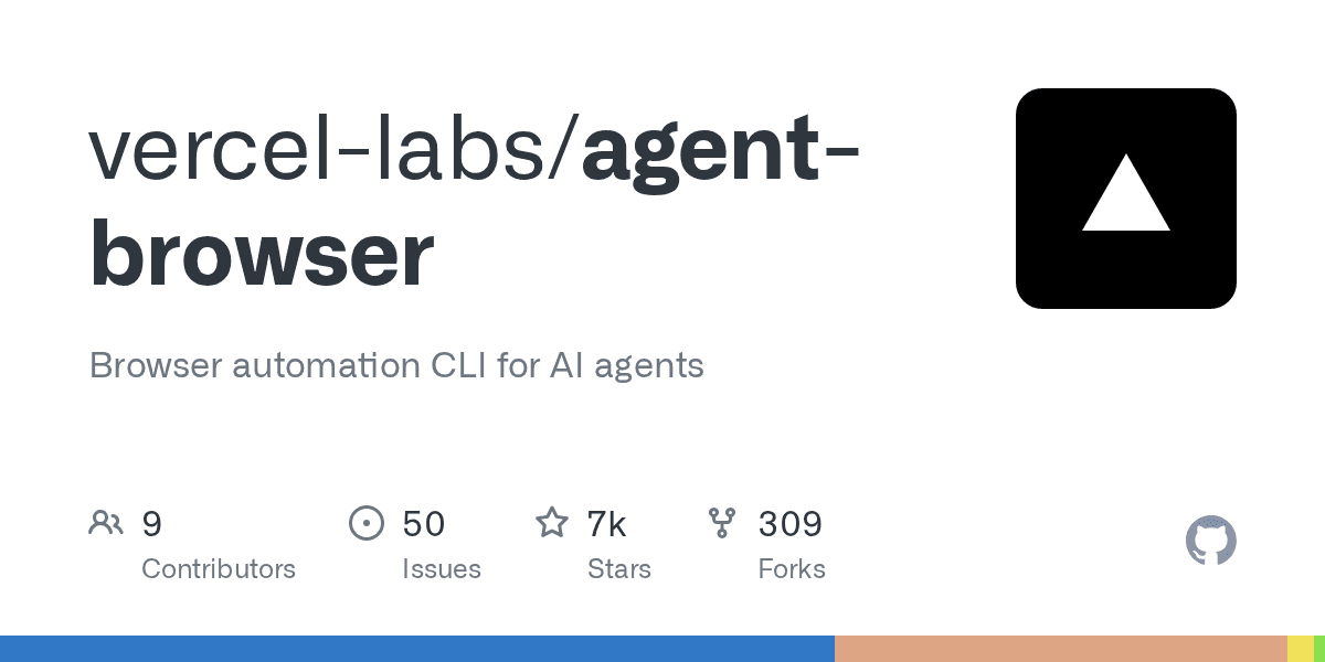 GitHub - vercel-labs/agent-browser: Browser automation CLI for AI agents