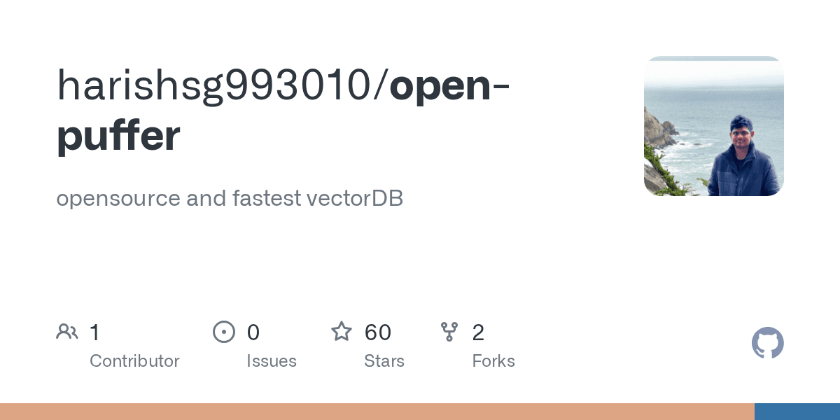 Preview of GitHub - open-puffer: opensource and fastest vectorDB