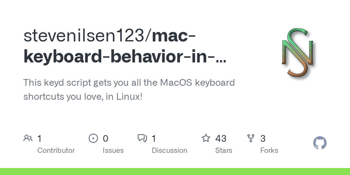 GitHub - stevenilsen123/mac-keyboard-behavior-in-linux: This keyd script gets you all the MacOS keyboard shortcuts you love, in Linux!