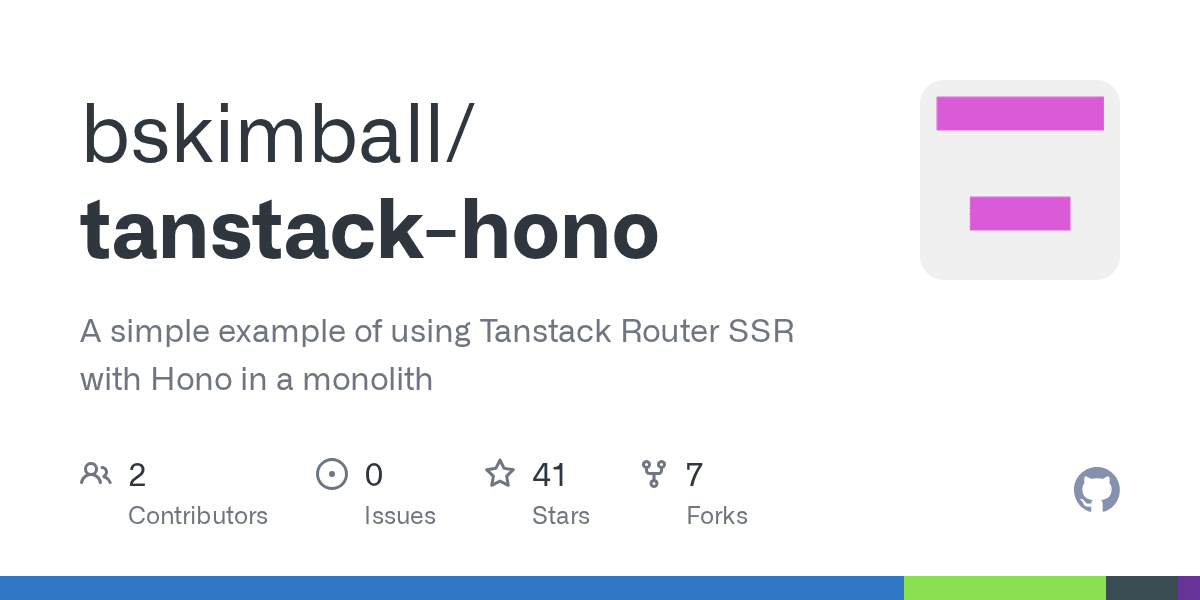 GitHub - bskimball/tanstack-hono: A simple example of using Tanstack Router SSR with Hono in a monolith