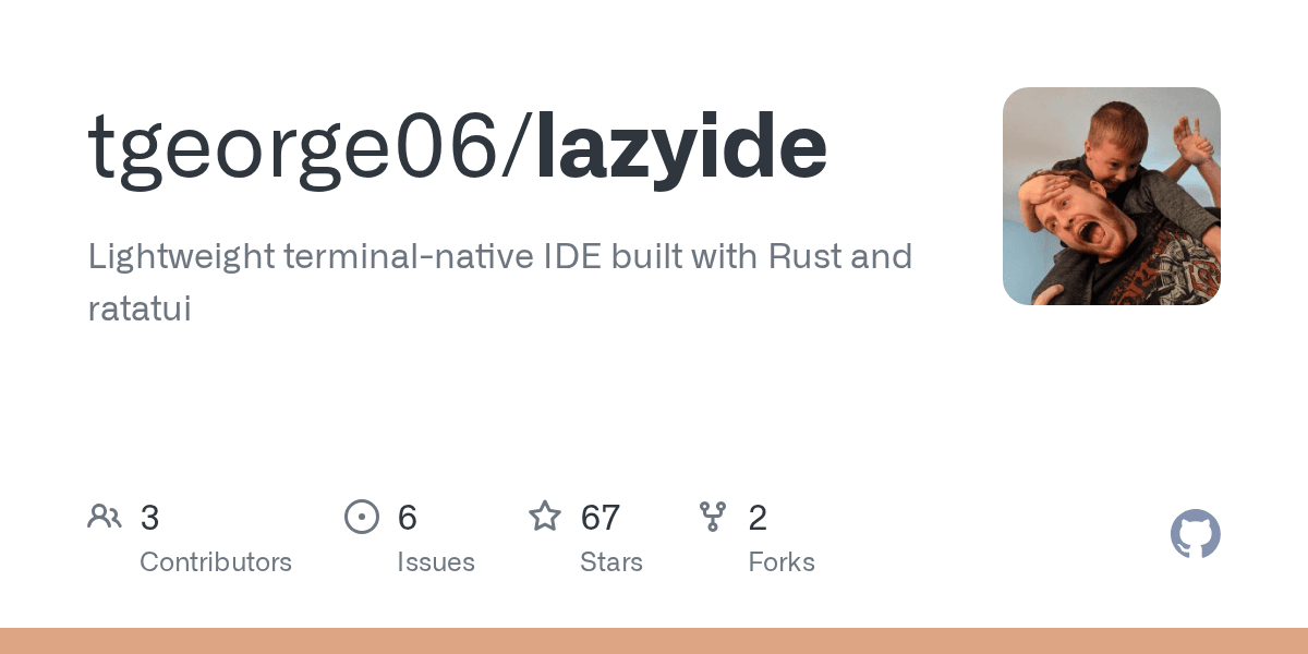Preview of tgeorge06/lazyide: Lightweight terminal-native IDE built with Rust and ratatui