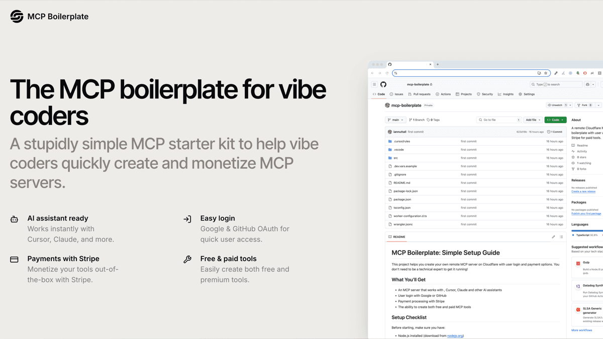 The MCP boilerplate for vibe coders