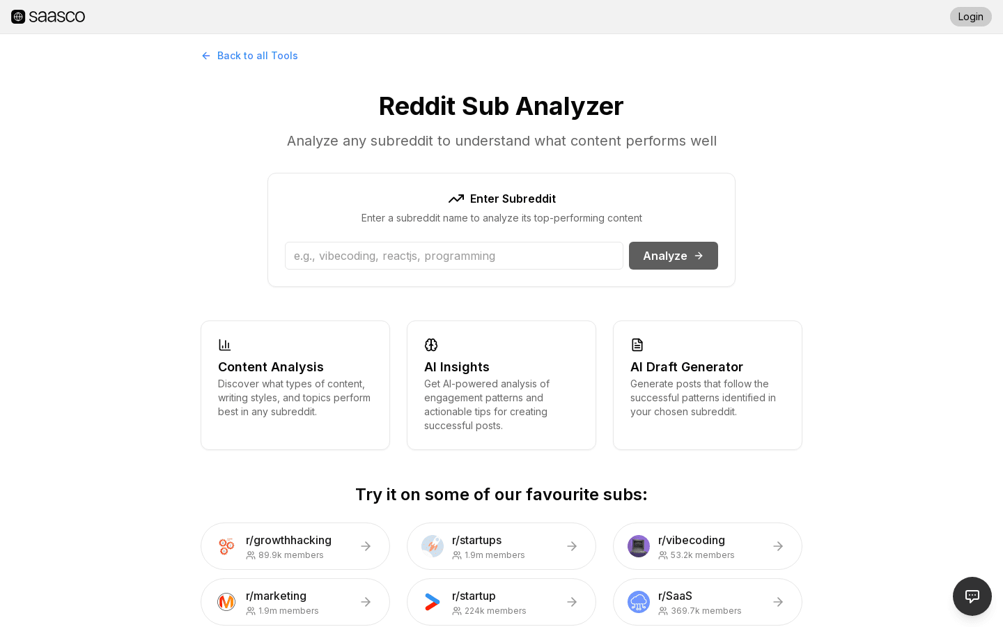 Preview of Reddit Sub Analyzer - Analyze Subreddit Content Performance