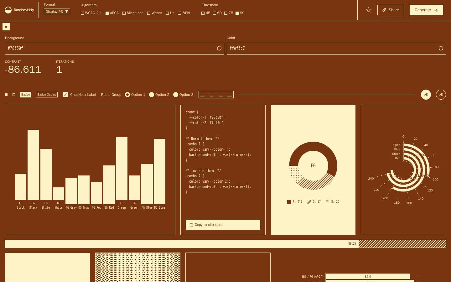 RandomA11y - Accessible Color Combinations