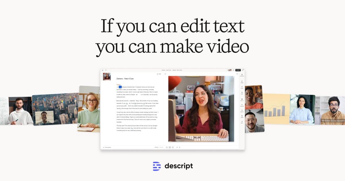 Preview of Descript: Edit Videos & Podcasts Like a Doc | AI Video Editor