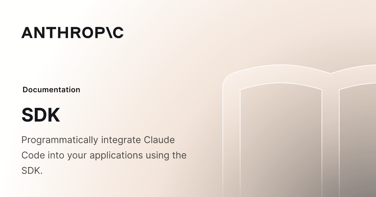 SDK for Claude Code (CLI) - Anthropic
