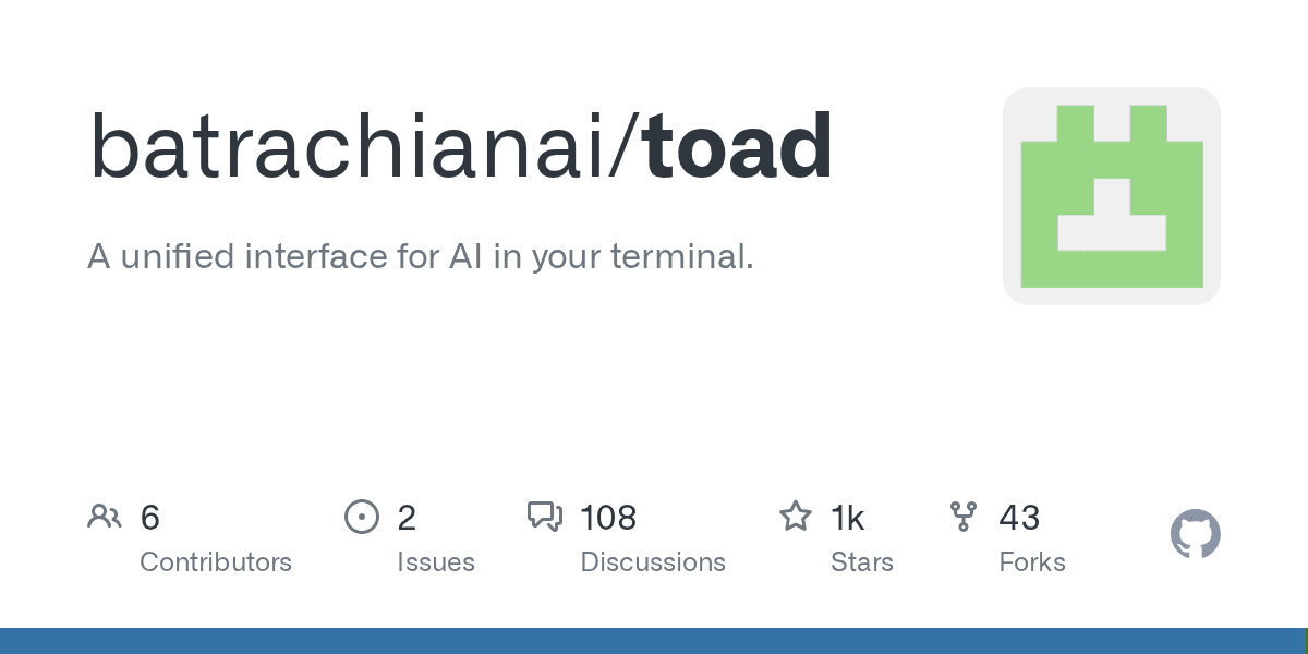 batrachianai/toad: A unified interface for AI in your terminal.