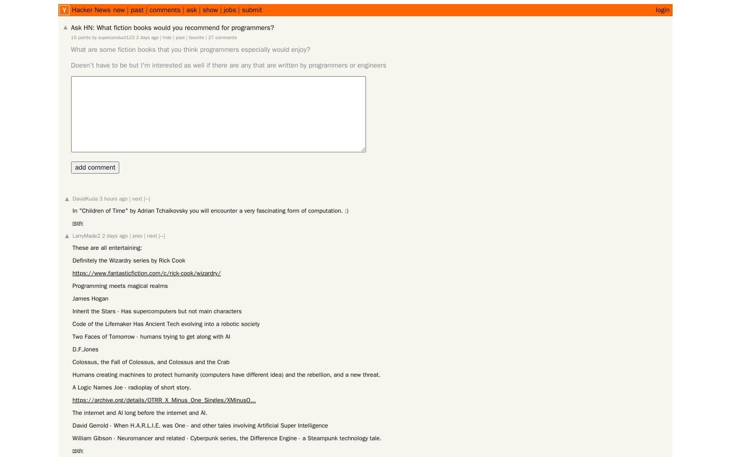 Recommended fiction books for programmers - Hacker News