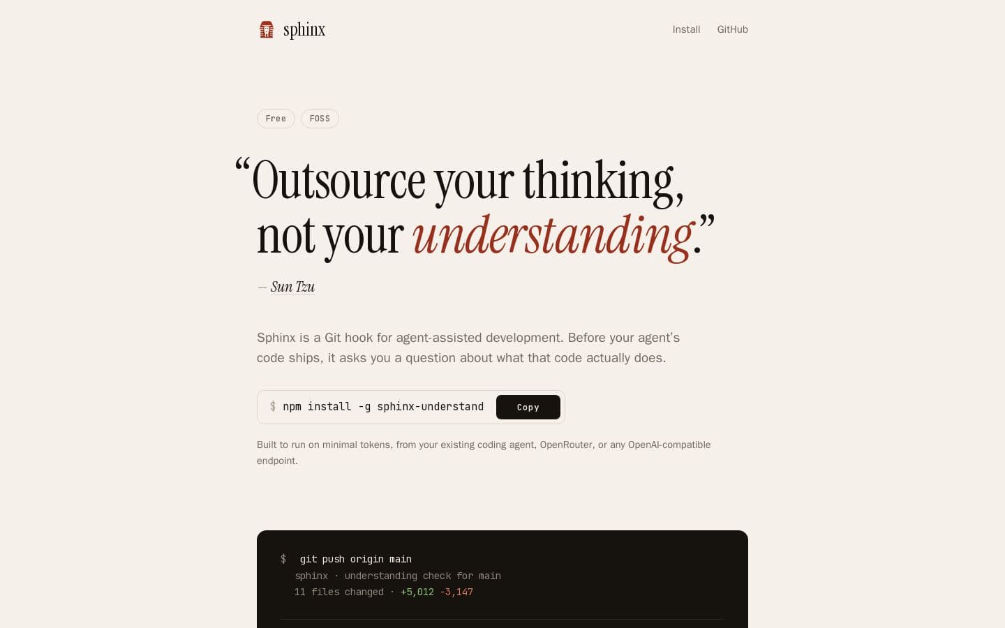Sphinx — outsource your thinking, not your understanding
