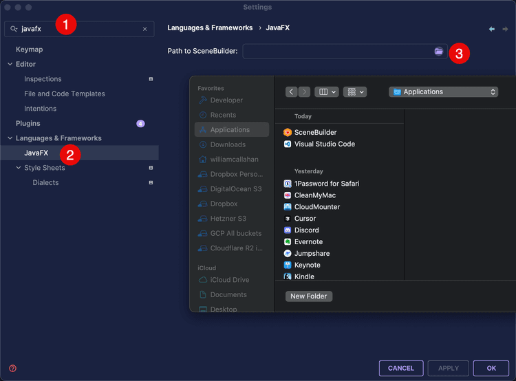 java - javafx: cannot change default javafx platform -... How to setup the Java SDK and use JavaFX with macOS/Windows