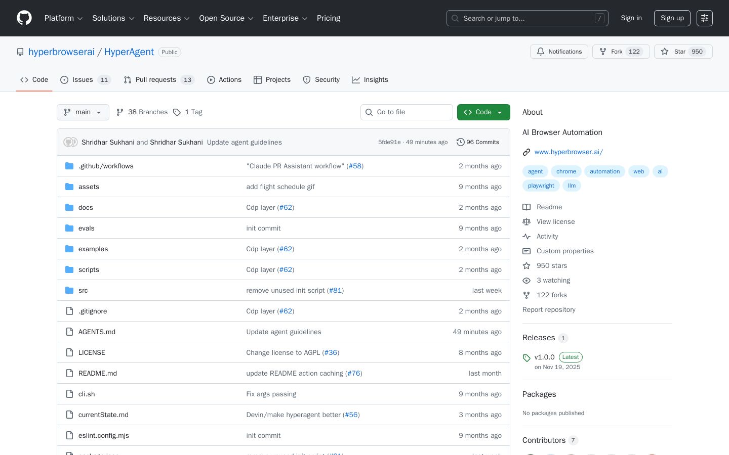 GitHub - hyperbrowserai/HyperAgent: AI Browser Automation