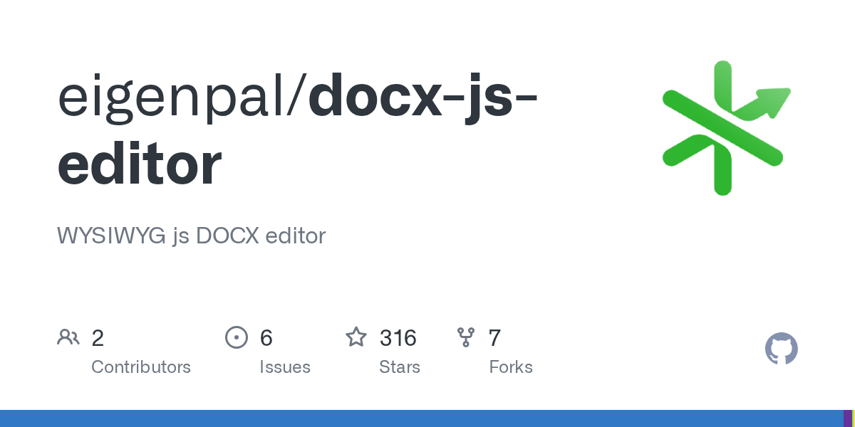 GitHub - eigenpal/docx-js-editor: WYSIWYG js DOCX editor
