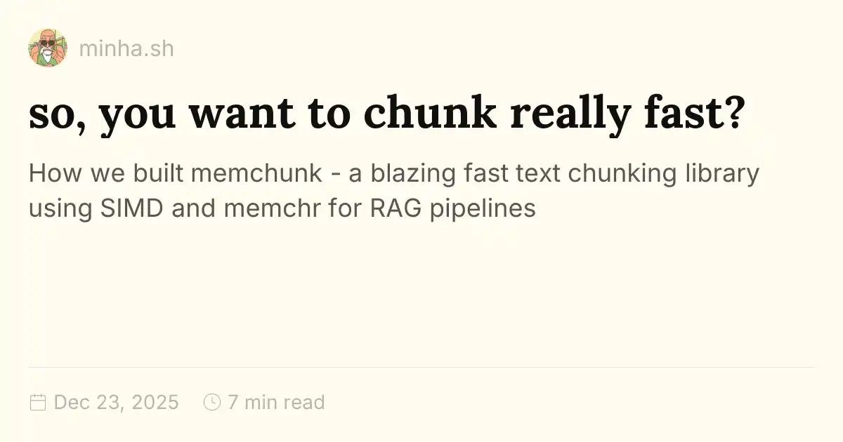 so, you want to chunk really fast?