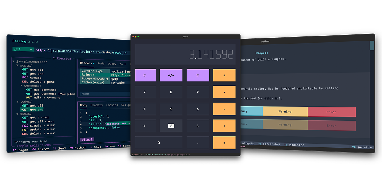 Textualize/textual: The lean application framework for Python. Build sophisticated user interfaces with a simple Python API. Run your apps in the terminal and a web browser.