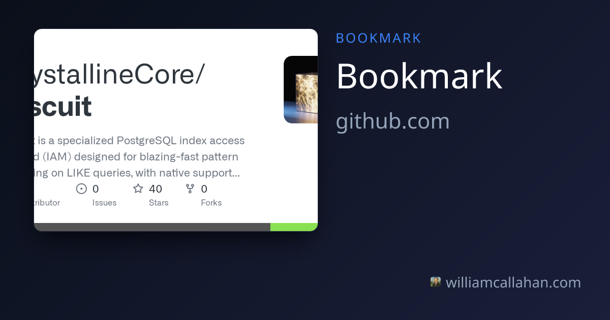 Biscuit: A PostgreSQL index access method (IAM) for blazing-fast...
