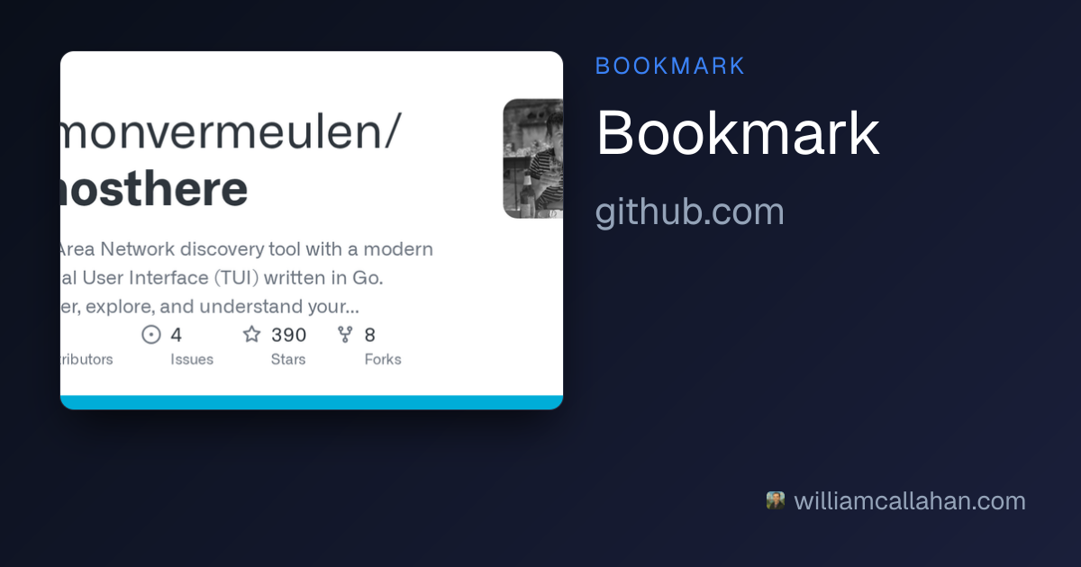 ramonvermeulen/whosthere: Local Area Network discovery tool with a...