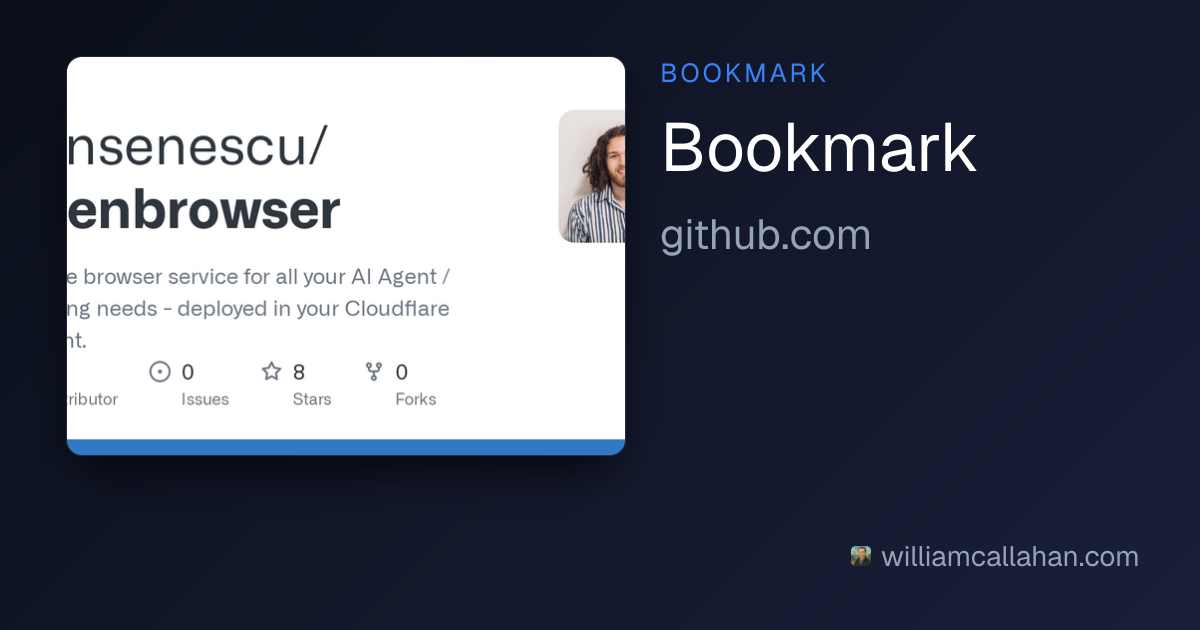 bensenescu/openbrowser: Remote browser service for all your AI...