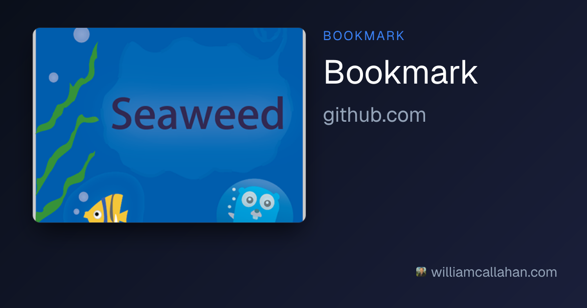 seaweedfs/seaweedfs: SeaweedFS is a fast distributed storage...