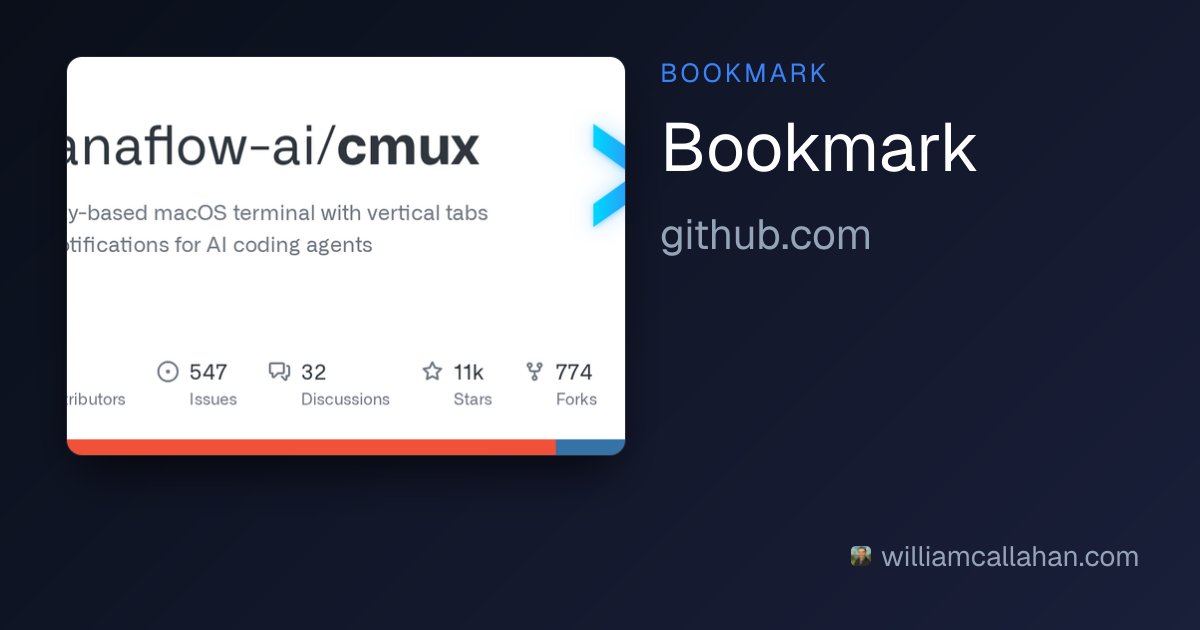 manaflow-ai/cmux: Ghostty-based macOS terminal with vertical tabs...